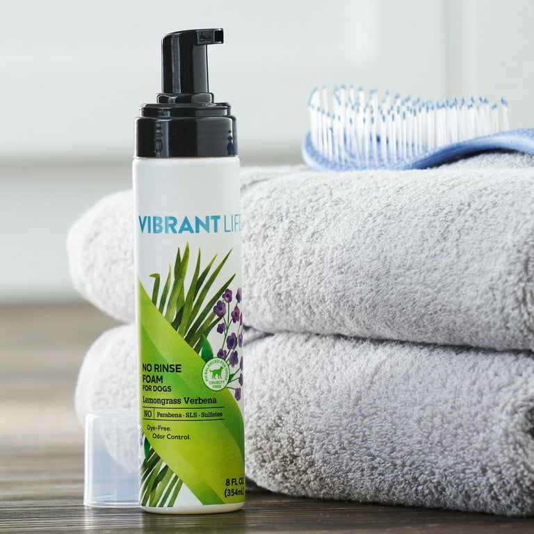 Vibrant Life Waterless Foaming Dog Shampoo with Lemongrass Verbena