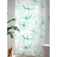 thumbnail image 4 of Sheer Curtains 96 Inches Long, Green Flower Semi Sheer Curtains Light Filtering Window Treatment, Watercolor Floral Botanical Line Drawing Print Privacy Voile Drapes for Living Room 52x96 Inch, 4 of 7