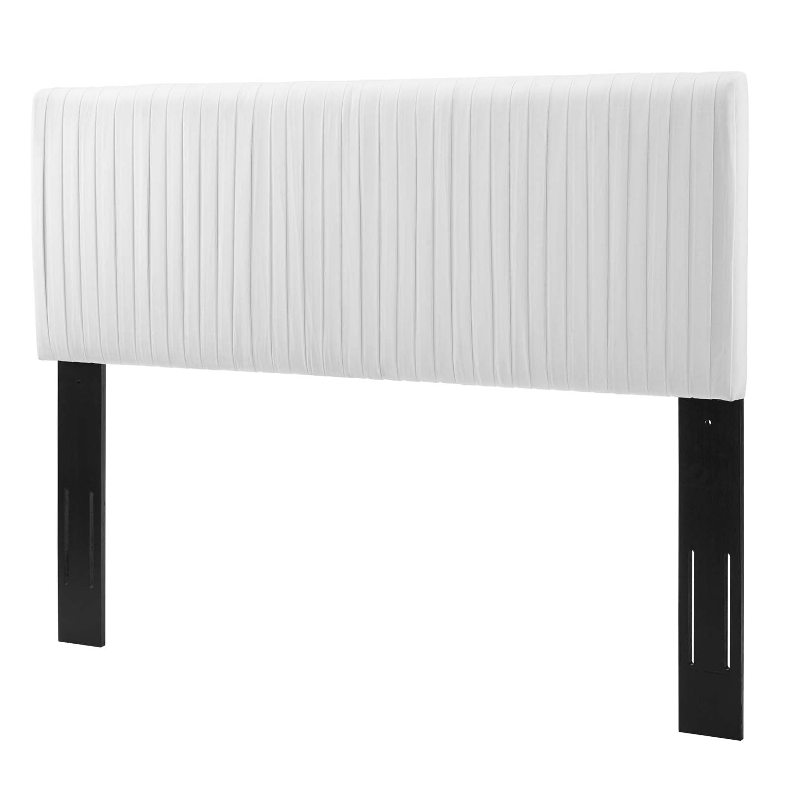 Tufted Headboard, Full Queen Size, Velvet, White, Modern Contemporary