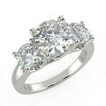 thumbnail image 3 of Diamond-Capitals 3.00 Carat 3-stone Round Cut Moissanite Diamond (D/VVS1) Stylish Ring for Ladies Solid 14K White Gold Size 11.5, 3 of 6