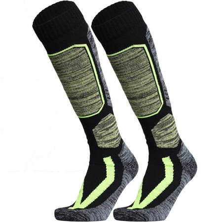 

WEIERYA Ski Socks Warm Knee High Performance Skiing Socks Snowboard Socks (Black 2 Pairs Medium)