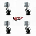 thumbnail image 2 of 2.25 Inch Bright Chrome Soft Tread Ball Caster – Side Mount Bracket – Set of 4, 2 of 2