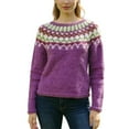 thumbnail image 2 of Stralyhd Womens Sweaters Retro Fair Isle Sweater Embroidered Lightweight Boho Long Sleeve Pullover Tops Plus Size Round Neck Fall Clothing 2025 Purple XL, 2 of 4