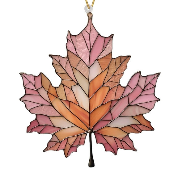 OAVQHLG3B Maple Leaf Suncatcher for Window,Acrylic Maple Leaves Hanging Ornament,3.9inch,Fall Leaf Decorations Window Wall Hanging Ornament for Thanksgiving Autumn Party Supplies