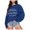 Blue, variant on Fiaer Womens Pullover Sweatshirts Christmas Cute Funny Graphic Plus Size Crew Neck Long Sleeve Baggy Casual Fashion Tops White XL