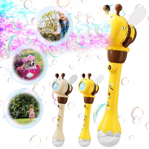 Bubble Wand Automatic Bubble Blaster with Lights Rechargeable Portable Outdoor Toys for Birthday Party Beach Summer by PALIFEUR