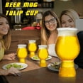 thumbnail image 2 of iOPQO Glass Host Beer Glass, Freezer Gel Chiller Double Wall Plastic Frozen Pint Glass gel beer mug two pc tulip shaped mug B, 2 of 5