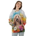 thumbnail image 4 of Welcome Spring Summer Afghan Hound Portrait Flower Blue Sky All Over Print 3D Hoodie Unisex Merch Hoodies Dog Lover - 12001, 4 of 6