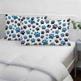 thumbnail image 4 of Blue Paw Print Pillow Covers 12"x20", Black Animals Cat Dog Colored Cartoon Soft Brushed Microfiber Breathable Throw Pillow Covers, Pillowcase with Zipper for Couch Sofa Bedroom Living Room, 4 of 9