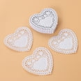thumbnail image 4 of Miangastore 250Pcs 4 Inch Wedding Tableware Decoration Hollow Love Heart Placemats Oil Proof Floral Paper Doilies Cake Baking Paper Mats (White), 4 of 8