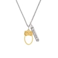thumbnail image 2 of Delight Jewelry Goldtone Large Owl Outline Silvertone Mother Daughter Bar Charm Necklace, 23", 2 of 4