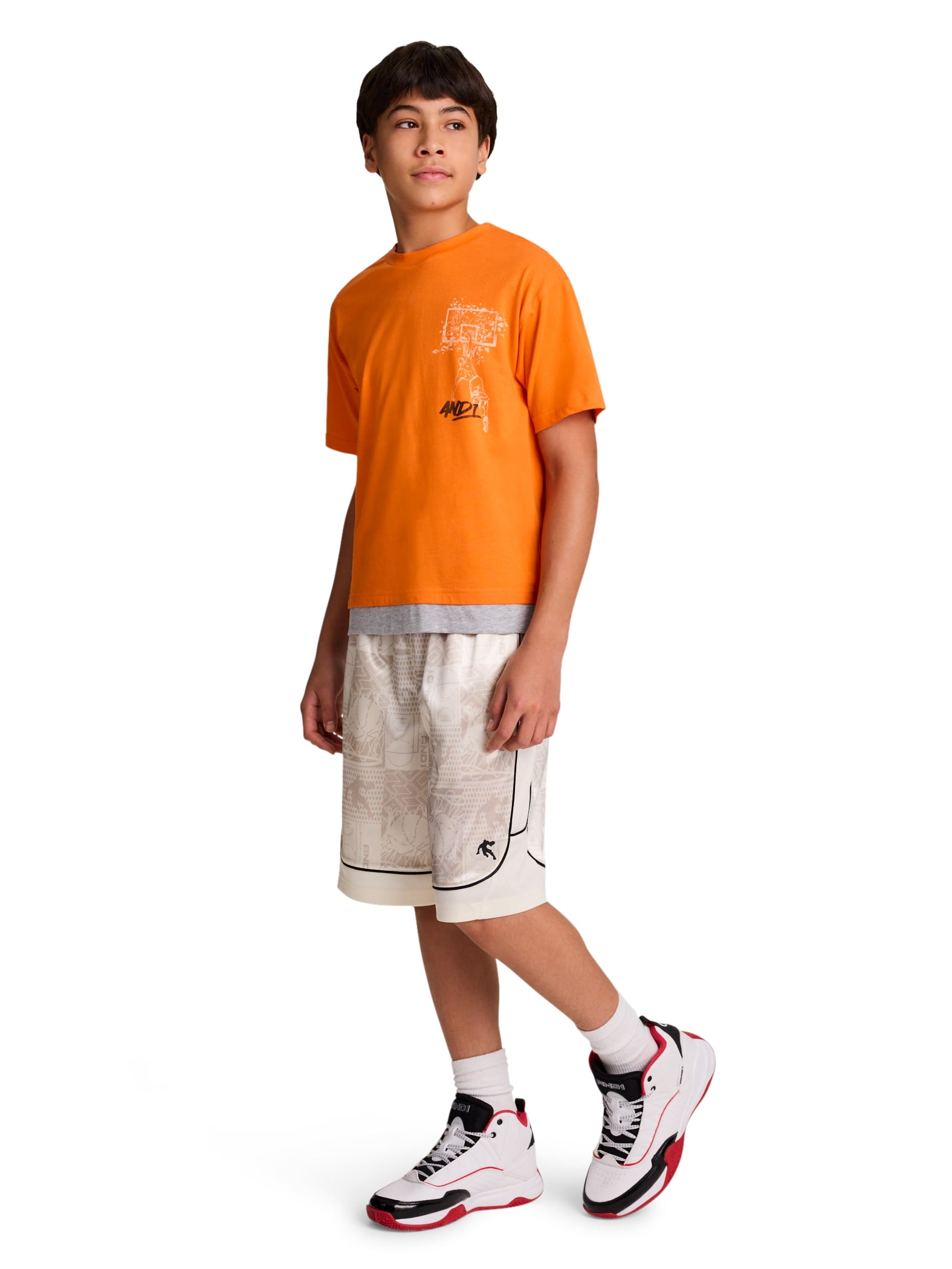AND1 Boy's Double Play Short Sleeve T-Shirt, Sizes 4-18