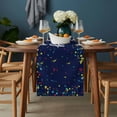 thumbnail image 2 of Happy Birthday Table Runner - 108 Inch Long, Kitchen Dining Table Runner Dresser Scarves, Navy Blue Modern Abstract Art Farmhouse Decor for Coffee Tables Wedding Party Banquet, 2 of 8