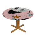 thumbnail image 3 of Patifu Panda Bears Stars Pastel Round Tablecloth | Stain-Resistant and Washable | Ideal for Indoor and Outdoor Use | 100% Polyester Fiber | Outdoor Fitted Waterproof 46"-50, 3 of 8