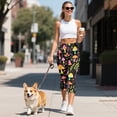 thumbnail image 5 of HELLHERO Mushroom Floral Printed Capri Leggings for Women High Waisted Yoga Pants Breathable Workout Leggings for Sports, XS, 5 of 7