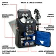 thumbnail image 3 of Digital SLR Camera Backpack (Blue) w/ Padded Custom Dividers , Tripod Holder , Laptop Compartment , Rain Cover and Accessory Storage by USA Gear for for Nikon , Canon , Sony , Pentax and Many More, 3 of 9