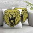 thumbnail image 3 of BCIIG Lion Logo Art Graphic Decorative Throw Pillow Cover for Home Couch Living Room Bed Sofa, Short Plush Material, Invisible Zipper Closure, 1PC 24x24in, 3 of 5