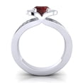 thumbnail image 4 of 2.35 Carat Oval Cut Garnet & Black Onyx Gemstone Stylish Anniversary Ring for her Solid 14K White Gold Size 11.5 by Diamond-Capitals, 4 of 8