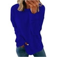thumbnail image 2 of Aloohaidyvio Tops and Blouses ,Women Long Sleeves Sweatshirt Casual Shirts Round Neck Pullover Loose Tunic Tops, 2 of 6