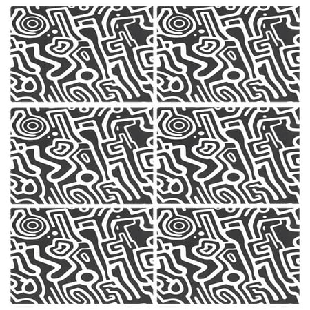 

Minimalist Black and White Lines 6-Piece 12x18in Durable Place Mats Heat-Proof and Non-Slip