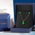 thumbnail image 4 of Gem Stone King 14K Yellow Gold Green Nano Emerald Pendant Earrings Jewelry Set for Women | 2.30 Cttw | Gemstone May Birthstone | Oval 9X7MM | with 18 inch Chain, 4 of 5
