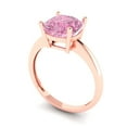 thumbnail image 2 of Solitaire Engagement Ring for Women - 2.5ct Simulated Pink Diamond in 14K Rose Gold Promise Ring, 2 of 6