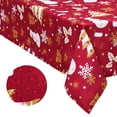 thumbnail image 3 of Yesfashion Christmas Rectangle Tablecloth, Waterproof and Stain Resistant Washable Polyester Table Cloths, Fabric Table Cover for Kitchen, Camping, Parties, 3 of 10