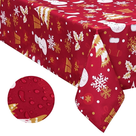 ZACOO 60"x120" Table Clothes for Rectangle Tables Waterproof Stain Resistant Christmas Fabric Table Cover Indoor Outdoor Tablecloth for Kitchen