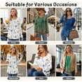 thumbnail image 6 of UVN Womens Blouses Long Sleeve Crew Neck Shirts Button Up Pleated Dressy Casual Tunic Tops, 6 of 7