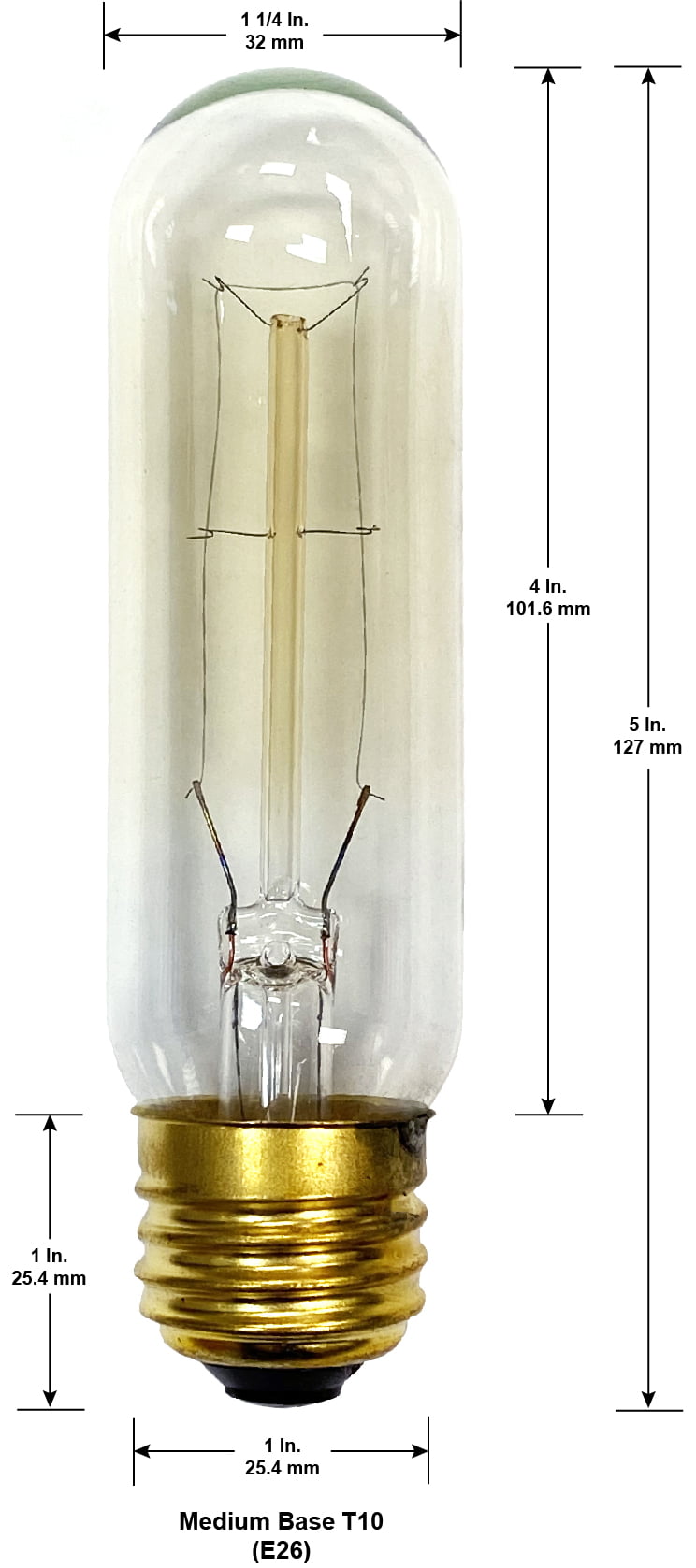 National Artcraft® 25 Watt Tube Light Bulb with Standard Edison Base  (Pkg/10) 