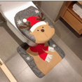 thumbnail image 1 of Fiesta y accesorios Decoraciones navideñas Muñeco de nieve Papá Noel Asiento de inodoro y alfombra de baño Cierre suave Auto Asiento de inodoro Decoración navideña JFHHH pequeña, 1 of 4