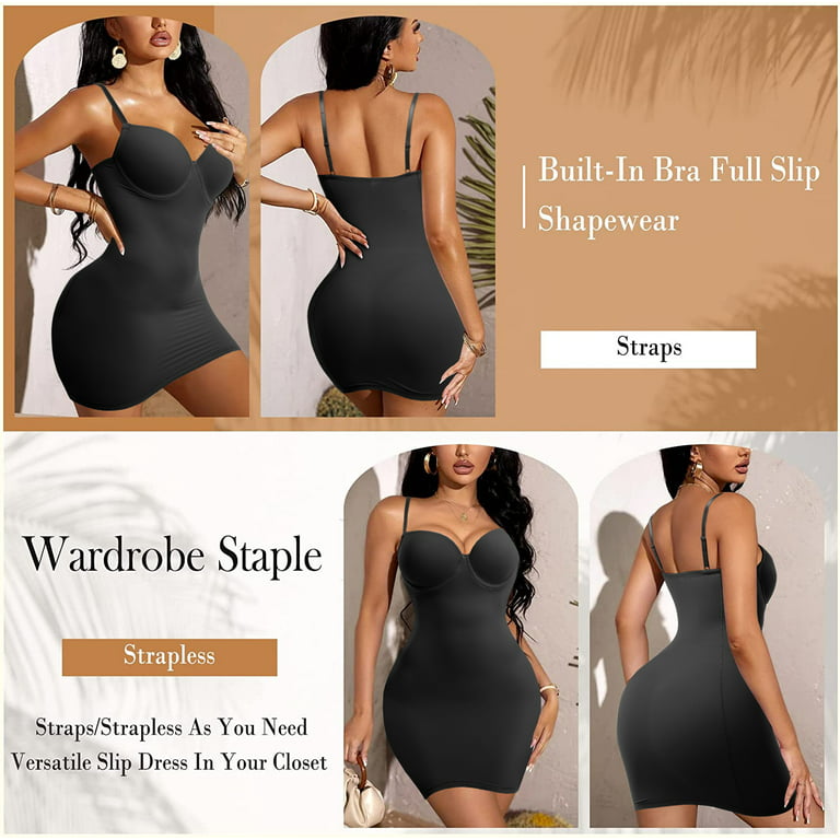 Strapless Shapewear Slips for Under Dresses Strapless Full Body Shaper Tummy  Control Dress Slip Seamless at  Women's Clothing store