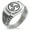 Silver, variant on Stainless Steel Celtic Triskele Triskelion CZ Ribbed Needle Stripe Pattern Biker Style Polished Ring