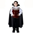 thumbnail image 2 of BOOMNY Halloween Boys Clothes Sets Funny Hallowmas Vampire Dress Up Cape Vest Pants Stage Performance Outfits Cozy Halloween Clothing Set, 2 of 3