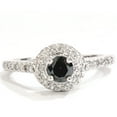 thumbnail image 2 of Pompeii 1ct Black Diamond Engagement  Halo Ring 14K White Gold (Black,AAA), 2 of 4