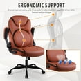 thumbnail image 3 of Office Chair, Adjustable Swivel Chair with PU Leather, High-Back Lumbar Support, Flip-Up Armrests for Home, Office - GD-9353, 3 of 5