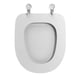thumbnail image 2 of Asiento de inodoro blanco en forma de O/U, tapa de cierre suave cubierta de asiento de inodoro fija baño, 2 of 11