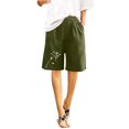 thumbnail image 4 of Iyufng Womens Shorts Casual Printed Half Shorts Pants Elastic Waist Buttons with Pockets Pants,Summer Shorts for Women,S-2XL, 4 of 7