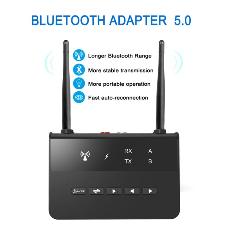 Wireless Audio Adapter with 3.5mm AUX iSbeller USB Bluetooth 5.0 Transmitter Receiver 2-in-1 Bluetooth V5+EDR Adapter Dongle for TV PC Headphones Home Stereo Car 