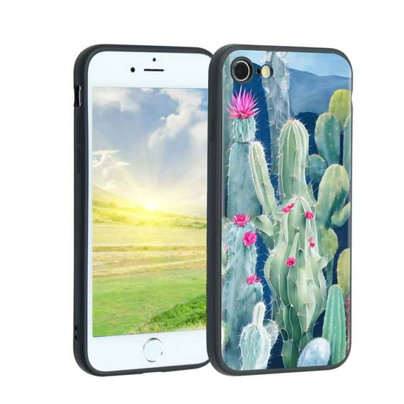 Compatible with iPhone SE 2022 Phone Case, Cactus jpg Case Men Women, Flexible Silicone Shockproof Case for iPhone SE 2022