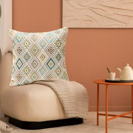 

kkbbma Clearance Fundas de almohadas decorativas Funda de almohada de tela teñida con hilo de flores y plantas Funda de cojín para sofá Funda de cojín para la siesta de la sala de estar y la oficina