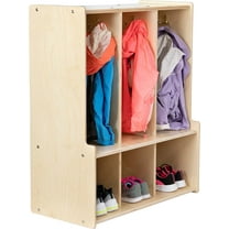 RRI Goods Toddler Storage 3-Compartment Birch Plywood Storage Locker