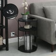 thumbnail image 4 of Convenience Concepts Designs2Go 24"x15.75" Simon 3-Tier End Table with USB Ports, Black/Black, 4 of 6