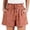 Coffee, variant on Women’s Casual Summer Cotton Shorts, High Waist Ruffled Elastic Waist with Pockets, Multi-Color, S/M/L/XL/XXL