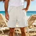 thumbnail image 2 of Annhoo Men's Cargo Shorts with Pockets Pleated Front Button Cuffed Hem Lightweight Vacation Fashion Shorts, 2 of 9