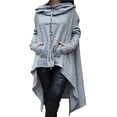 thumbnail image 1 of Pull-overs Décontractés à Manches Longues Irrégulières à Capuche pour Femmes, 1 of 4