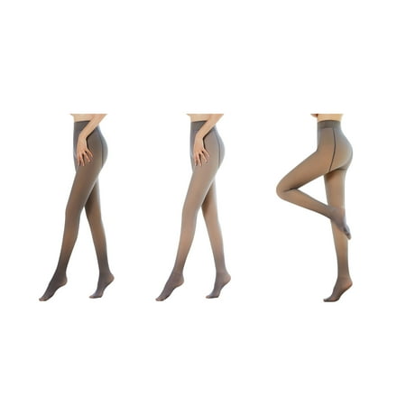 

YFMHA Winter Women Tights Translucent Plush Fleece Thick Pantyhose (Coffee-90g)