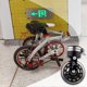 thumbnail image 4 of TureClos Bicicleta plegable de aleación de aluminio, rueda giratoria Universal, tubo de asiento, rueda giratoria, transporte de seguridad, parte auxiliar, viaje al aire libre, negro TureClos JD730452949, 4 of 6