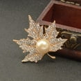 thumbnail image 4 of Broche jinwen Moda Oro Cristal Arce Hojas Accesorio Ropa, 4 of 5
