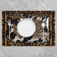 thumbnail image 2 of Deer Placemats for Dining Table Wild Animal Table Place Mats Decor Nature Wildlife Cute Deer Placemat for Table Rustic Cabin Country Black White Grey Washable Table Mats Placemat 18"x12", 2 of 4
